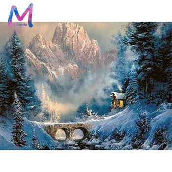 

MIAODU Diamond Embroidery Sale 5D DIY Diamond Painting Winter Full Square Mosaic Landscape Picture Of Rhinestone Decor Home