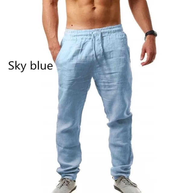 Men Pants Male Cotton Linen Summer quick-dry Breathable Solid Color Linen Trousers Street Casual Comfortable Thin section Male 5