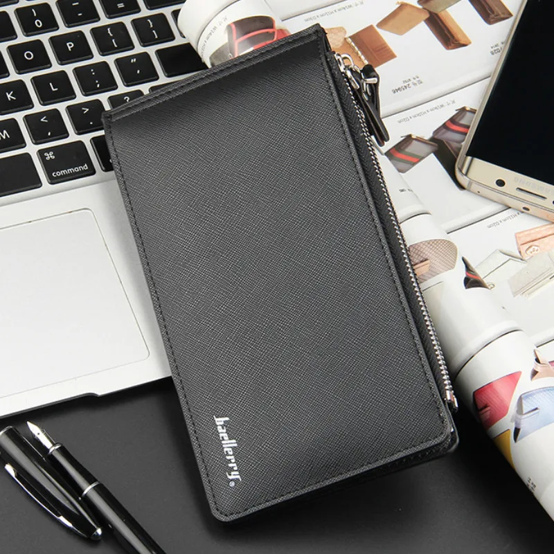 

Baellerry Men Wallets Classic Long Style Card Holder Male Purse Quality Zipper Large Capacity Big Brand Luxury Wallet For Men