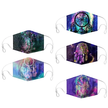 

Cotton Printing Facemask Reusable Facemask Dust Masque Protection Mascarillas Anti Face Mask Washable Earloop Cycling Masks 5pc