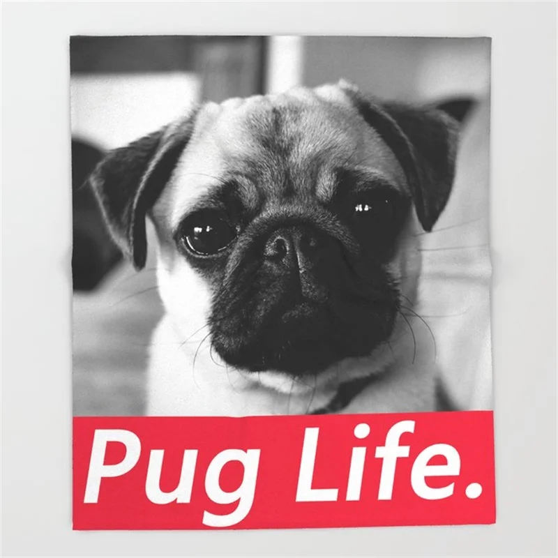 PUG LIFE BOX Throw Blanket 374
