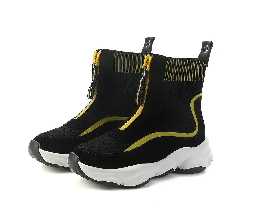 

Women shoes woman boots fashion knit ankle boots 2019 autumn new comfortable non-slip boots purple boots Breathable boots X155