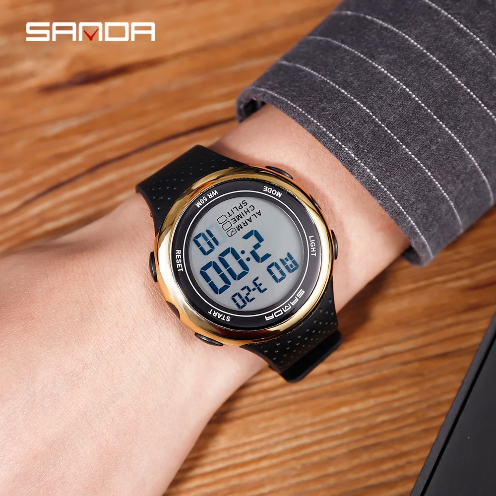 Модные мужские спортивные часы SANDA, светодиодный, мужские водонепроницаемые светящиеся цифровые часы, мужские электронные наручные часы, Relogio Masculino