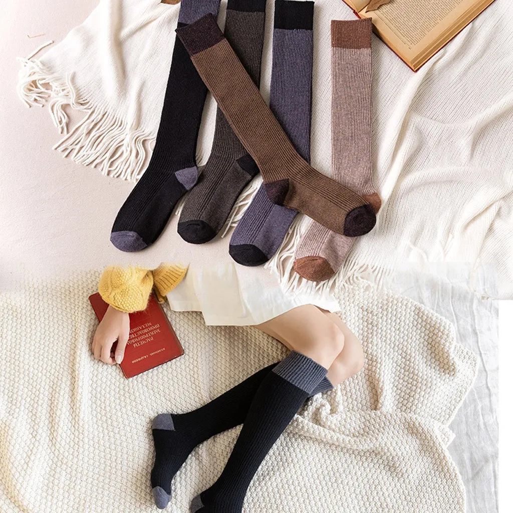Kneeling women Socks Cotton Fashion Colorblock Multicolor Office Sports Outing Socks Couples Sisters Gifts Cheap Winter Warm