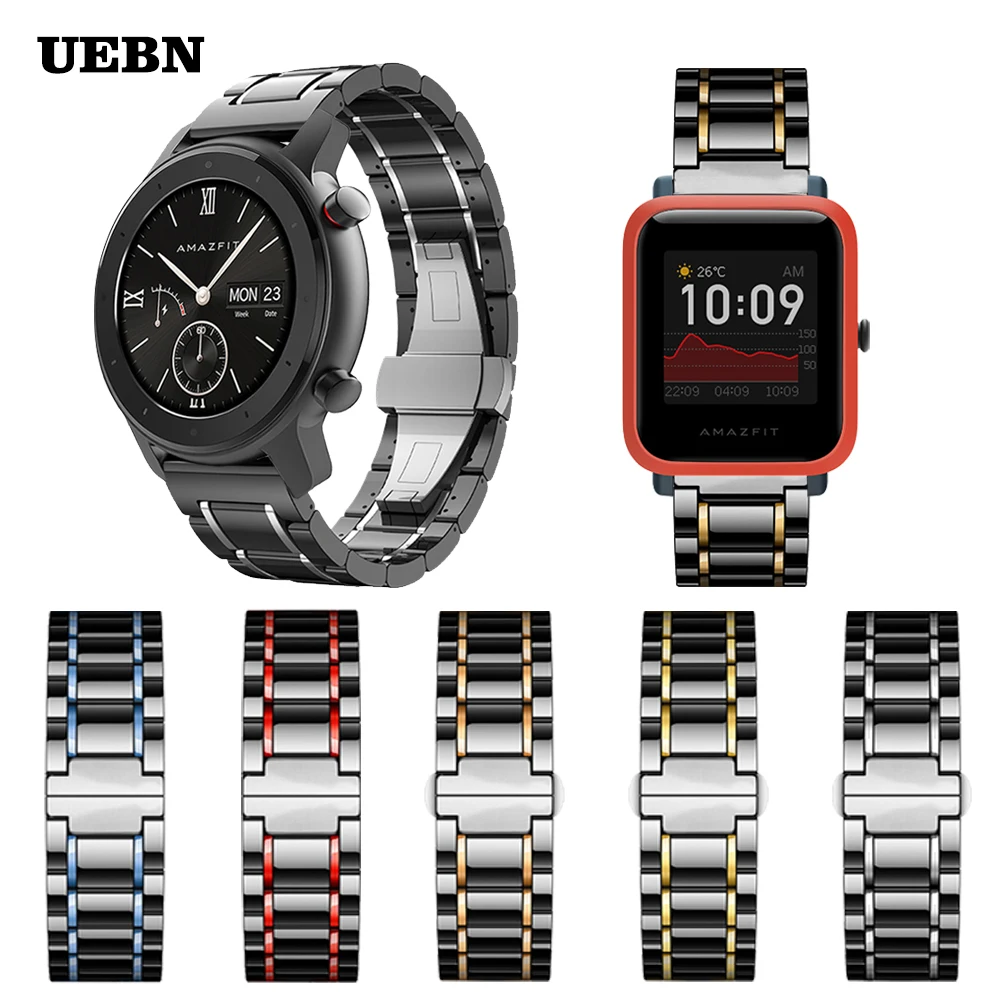 

UEBN Ceramic strap for Samsung Galaxy Watch 3 41mm 45mm Band Bracelet for Galaxy Watch 42mm 46mm Gear S3 Classic Watchbands