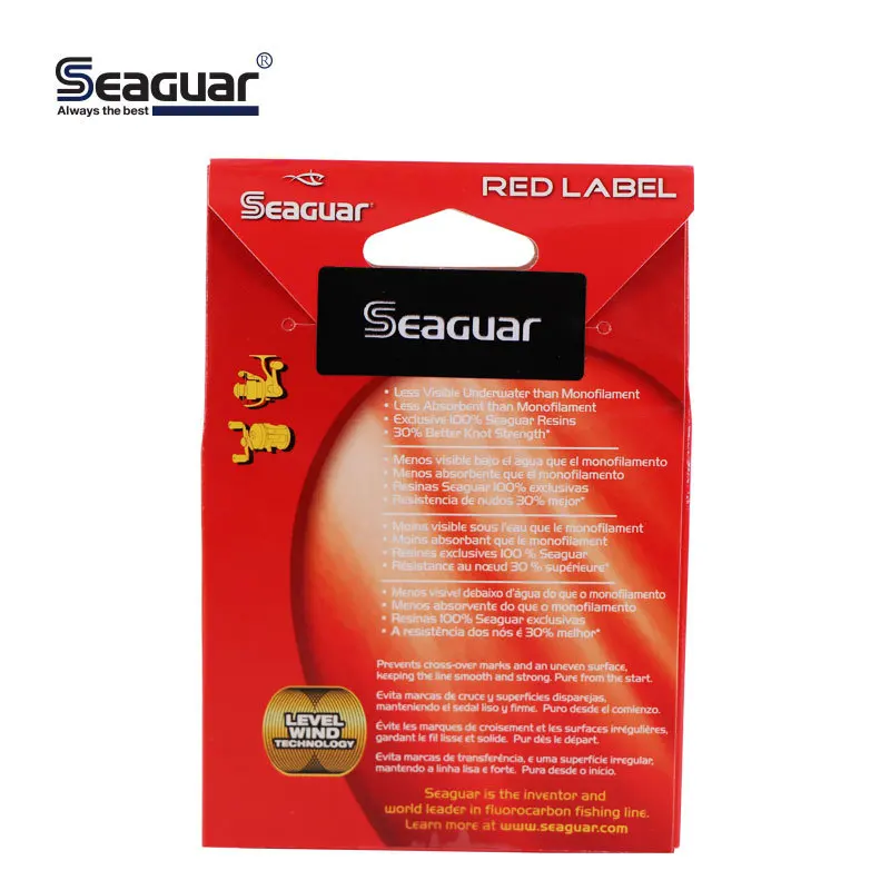 Seaguar Red Label фторопластовая рыболовная леска 6LB-12LB фторуглеродная Тесты углеродного волокна леска для ловли карпа линия провода