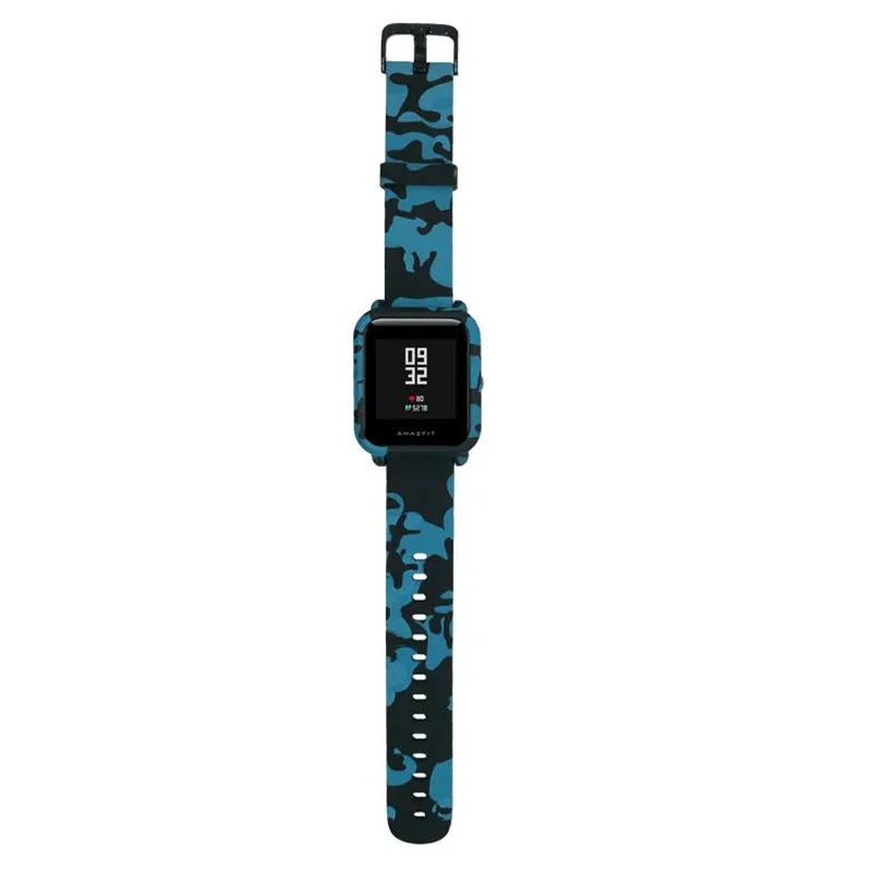 20 мм ремешок+ экран Силиконовые серьги ремешок для часы huami Amazfit часы - Цвет: blue