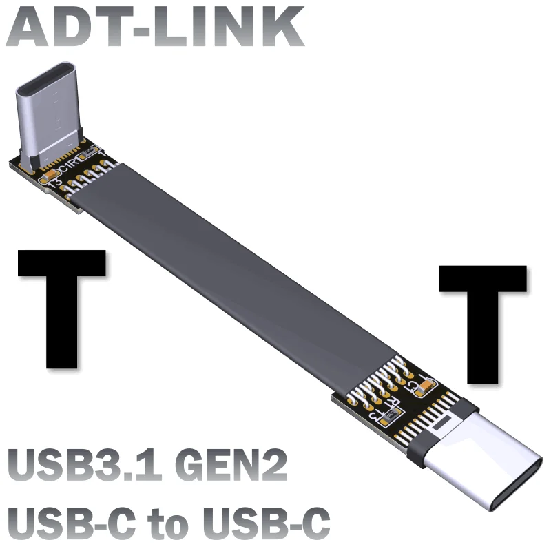 Адаптер USB-C 5–300 см резиновый плоский кабель штекер-штекер прямоугольный разъем