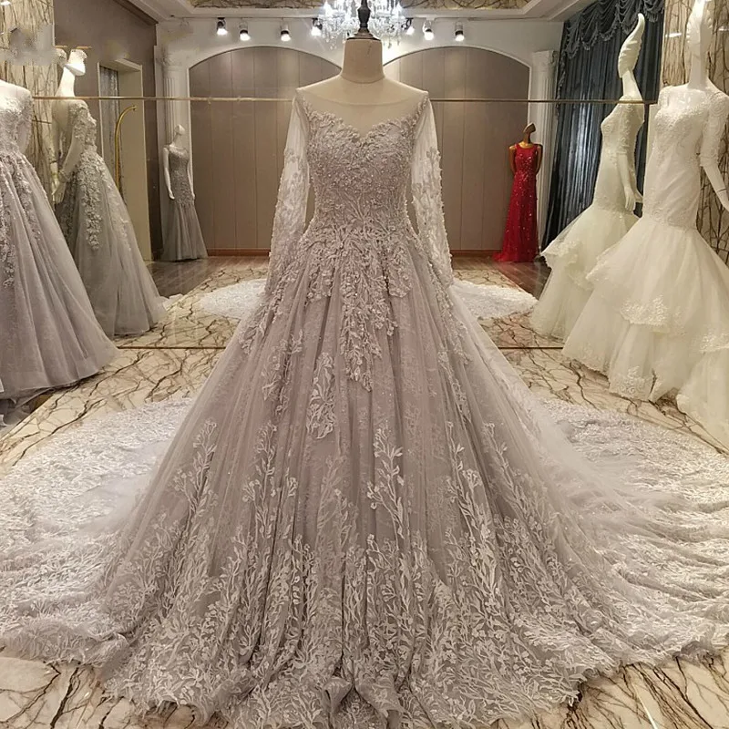 BGW 2154ht Luxury Long Evening Dress 2020 Corset Back Grey Appliques Ball Gown Elegant Prom 2017 Real Photos | Свадьбы и торжества