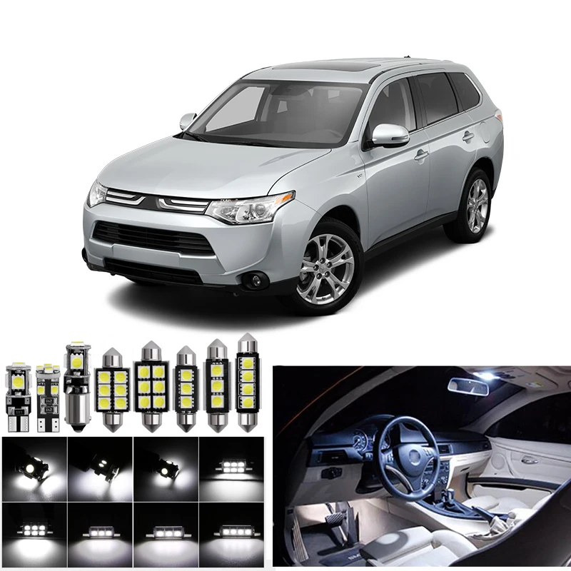 10 шт. Автомобильный свет для Mitsubishi Outlander 2015maps светлый купол вежливое освещение двери багажника перчаточный ящик светодиодный световая сигнальная лампа