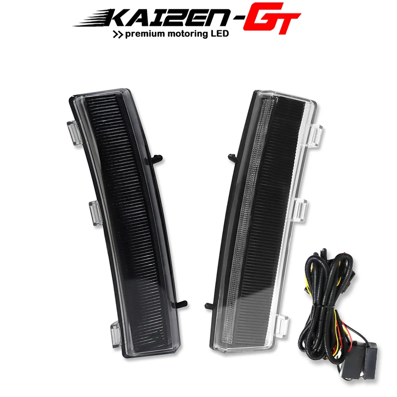  High Power Switchback White/Amber LED Front Bumper Reflector Daytime Running Lights w/Turn Signal F - 4000464321457