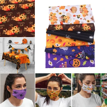 

Mixed Pre-Cut Halloween Cotton Fabrics Set Pumpkin Printed for DIY Backdrops