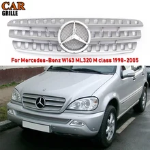 MagicKit серая решетка для Mercedes-Benz W163 ML320 M класс 1998-2005 Передняя Спортивная решетка сетка вентиляционная решетка отделка для Mercedes Benz