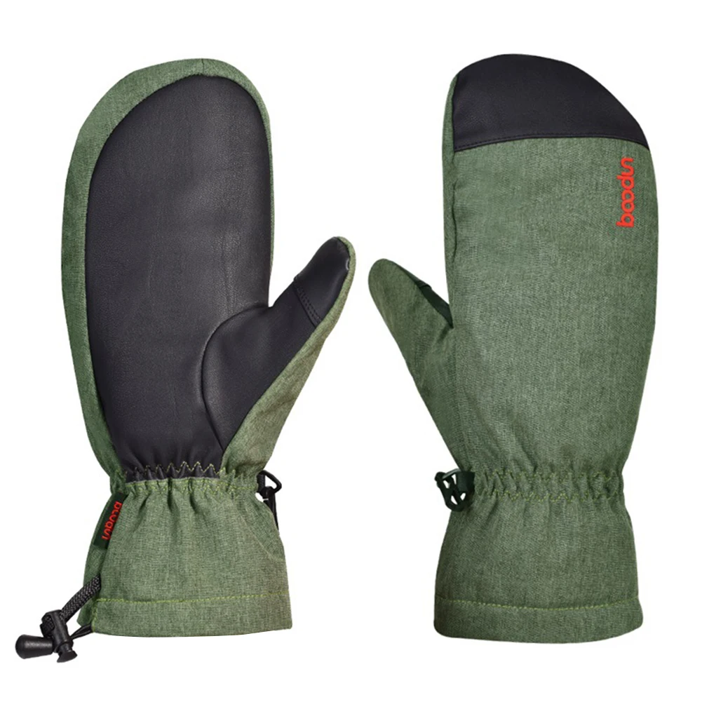 1 пара, портативные лыжные перчатки, уличные, водонепроницаемые, утепленные, спортивные, для снегохода, с эластичным ремешком, теплые, зимние, для велоспорта