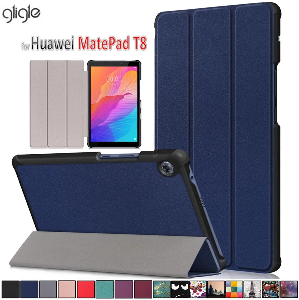 Магнитный чехол GLIGLE для Huawei MatePad T8 2020 защитный кожаный чехол|Чехлы планшетов и