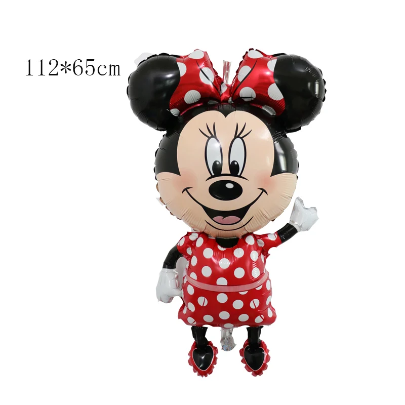 112cm Giant Mickey Minnie Mouse Balloon Cartoon Foil Birthday Party Balloon children Birthday Party Decorations kids Gift - Цвет: 1pc minnie