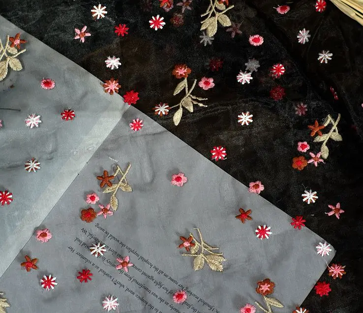 Yulakes 10 stuks kant, organza, borduurwerk, bloemen, applicatie, patches om op te naaien, geborduurde knutselen en decoreren op kleding (abrikoos