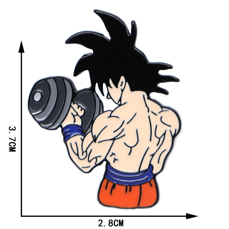 Значок для фитнеса Goku, мужская и женская шляпа с отворотом/сумка, эмалированные булавки, джинсовая куртка, броши в виде капли масла S203