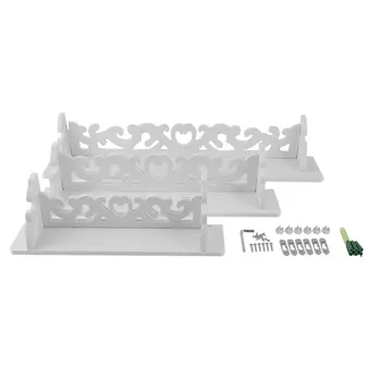 

One Set White Wood Three Pieces White Wood Display Wall Shelf Storage Ledge Home Dector simple cleaning and durability