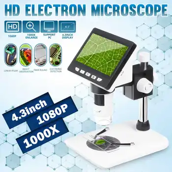 

MUSTOOL 1000X USB Digital Electronic Microscope 4.3" 1080P LCD Display Digital Microscope 8 LED Stand PCB Motherboard Repaire