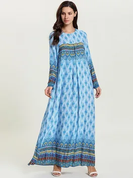 

Kimono Turkish Abaya for Women Muslim Dresses Print Big Swing Moroccan Kaftan Hijab Long Robe Turkey Arabic Dubai Ethnic Clothes
