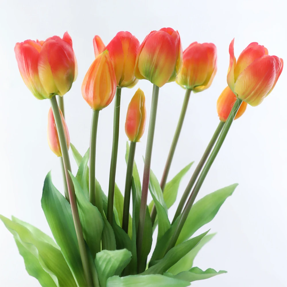 5Pcs bunch Artificial Tulips Flower For Home Wedding Decoration Bride Hand Flowers Real Touch Soft Silicone Tulip flores Decor 7