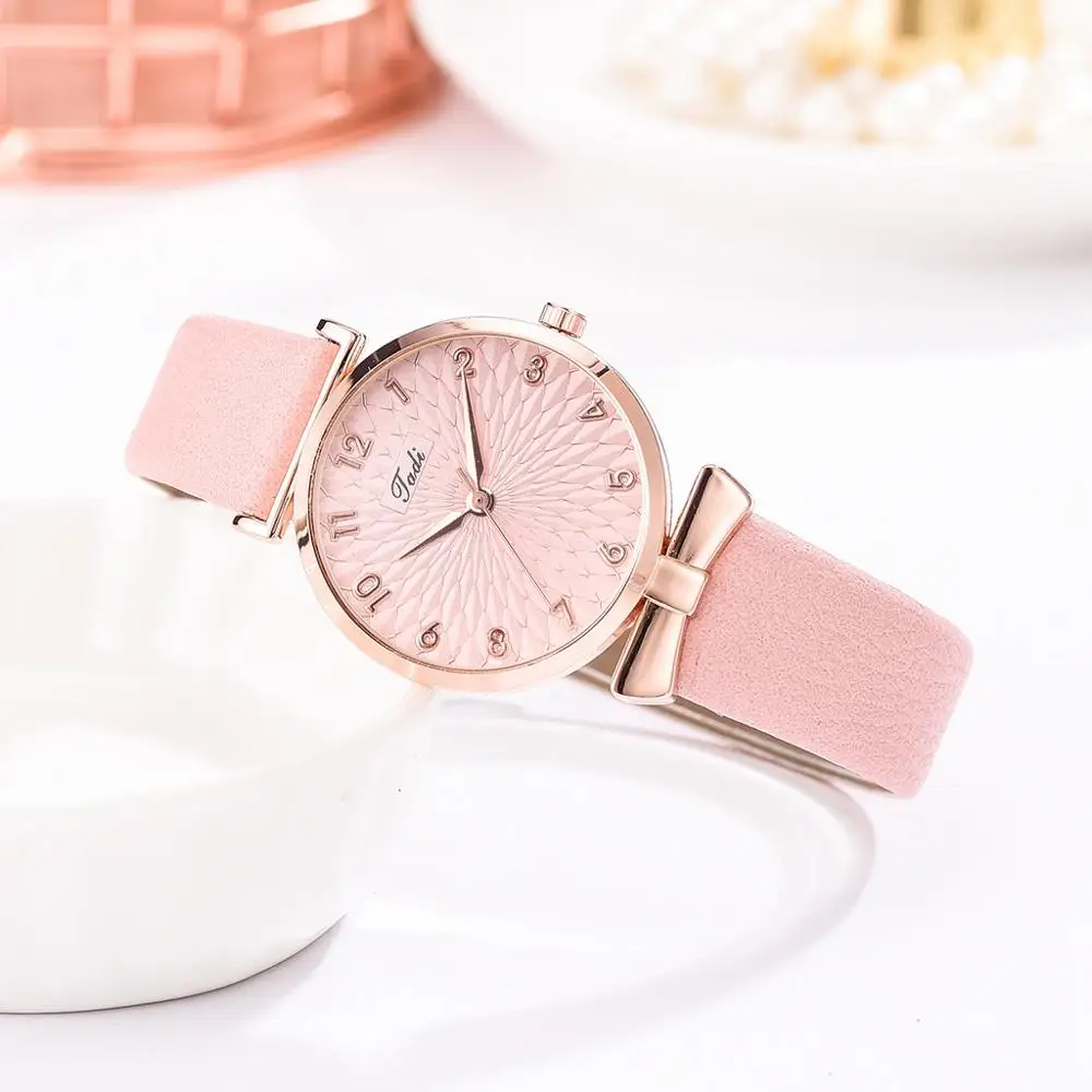 Women Watches Bracelet Set Flowers Ladies Bracelet Watch Casual Leather Quartz Wristwatch 2pcs Set Clock Gifts Relogio Feminino