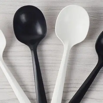 

Takeout Packaging Small Spoon Large Disposable Rice Spoon Plastic Spoon Wholesale Commercial Long Handle Thick Soup Spoon