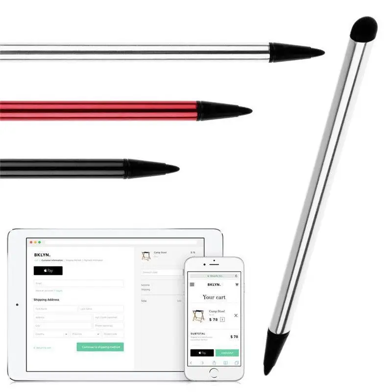 2 шт./лот, Универсальный Активный стилус для samsung Galaxy, для iPhone, планшетов, умный сенсорный карандаш для Apple, iPad, емкостный экран