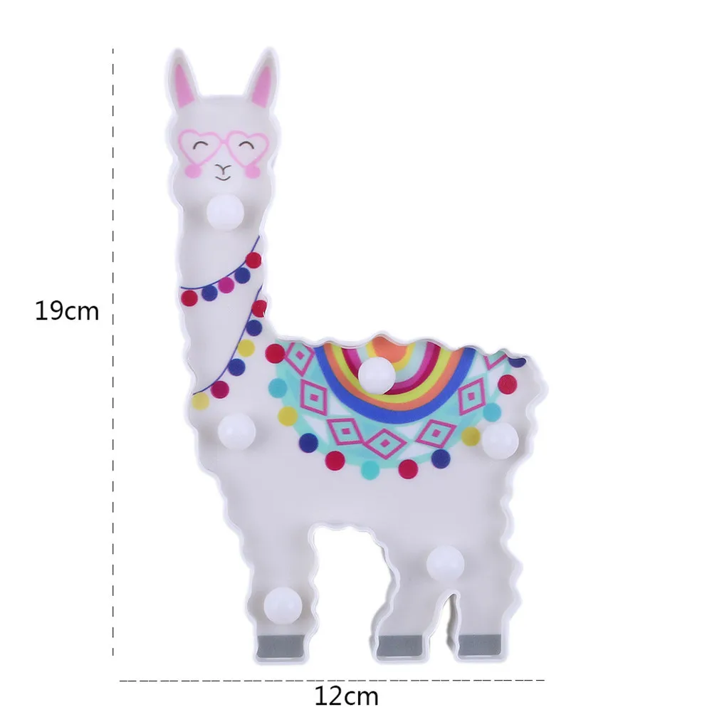 Christmas Alpaca Night Light LED 12x19x2.8cm Decorative Hanging Night Light Lamp Animal Shape Cute Animal Modeling Lamp