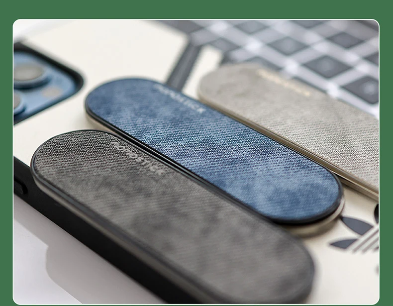phone holder for desk Finger Ring Holder Phone Ring Leather For Mobile Phone Wireless Charger Grip Stand Universal Magnetic Attractable Back Sticker phone stand for desk