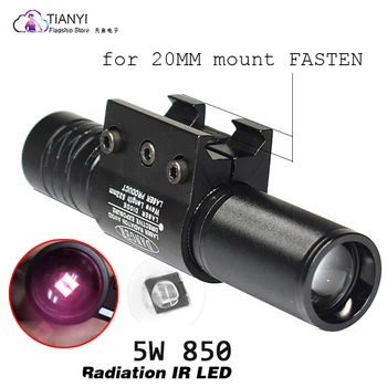 

10W IR 850nm LED IR LED Flashlight Torch Long Range Infrared Hunting Light Night Vision Torch IN Mount Pressure Switch gun mount