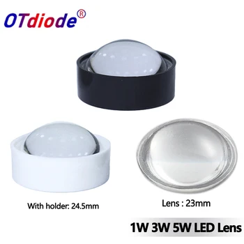 10pcs 1W 3W 5W lente a LED 60 gradi 23mm 24.5mm grado ottico lenti PMMA semicerchio piano-convesso per lampada ad alta potenza fai da te