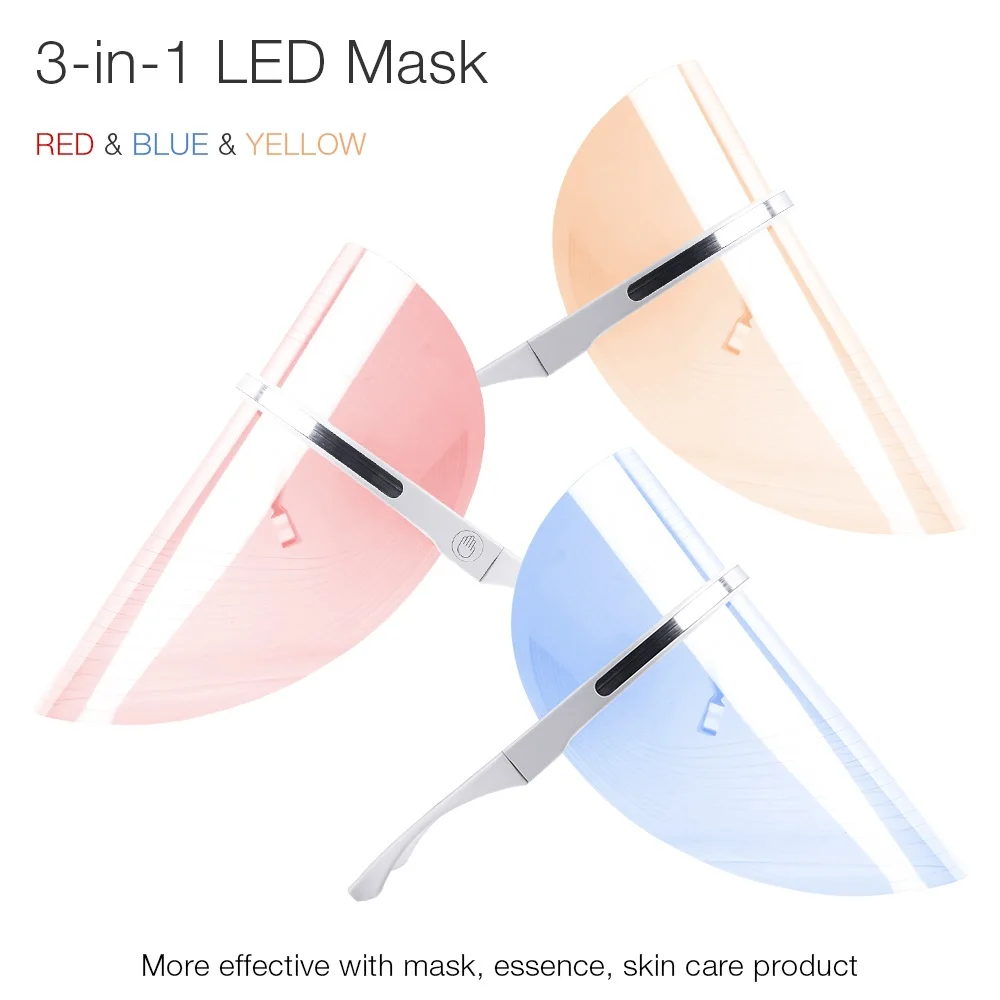 3 in 1 LED Light Therapy Face Mask Beauty Instrument Facial SPA Treatment Anti-aging Anti Acne Wrinkle Removal Skin Tighten | Красота и