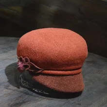 Женская осенне-зимняя шерстяная фетровая Кепка, уникальный норковый шар, украшение для женщин, для художника, для улицы, Элегантные вязаные шапочки, шапка