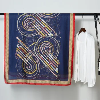 

180*90cm TOP Silk Musical instrument Scarves Women Foulard Square Hijab Scarf Ladies Shawl wrap muffler pareo female hijab