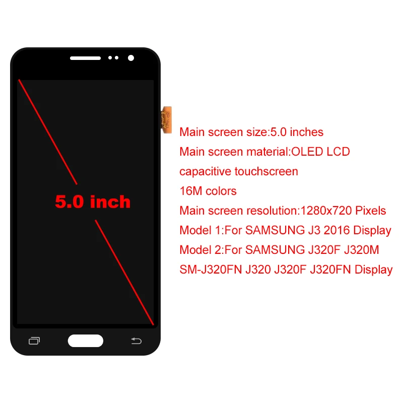 ЖК дисплей Super AMOLED для Samsung Galaxy J3 2016 J320 J320FN J320F J320H J320M сенсорный экран дигитайзер