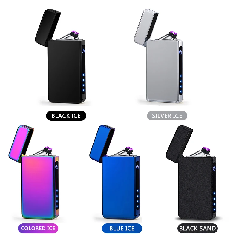 Цинковый сплав двойная дуговая Зажигалка USB перезаряжаемая ветрозащитная