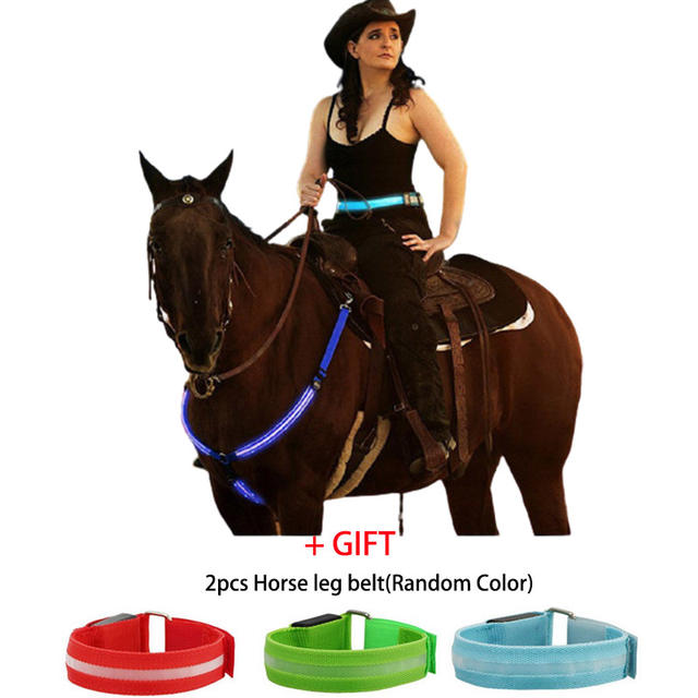 Horse Chest Strap Dual LED Horse Harness Nylon Night Visible Horse