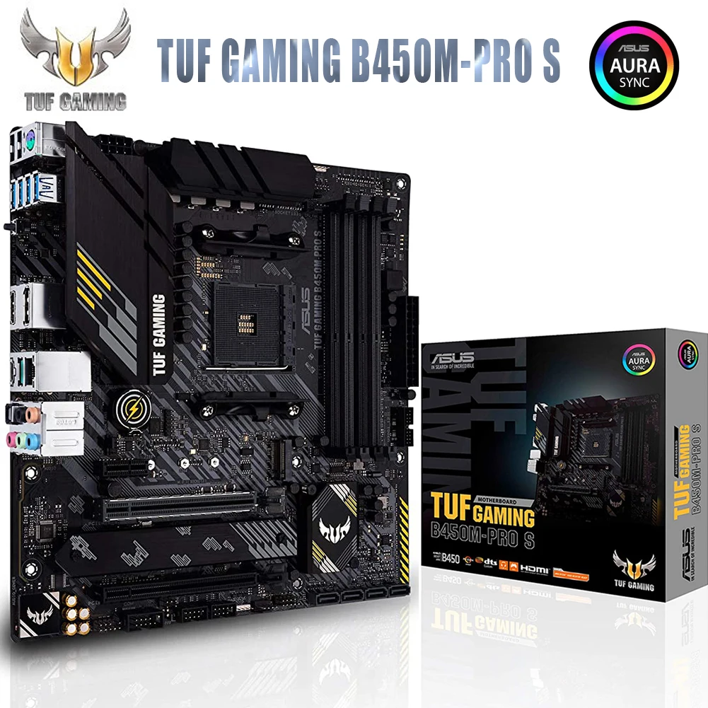 Игровая Материнская плата ASUS TUF B450M PRO S для AMD AM4 3-го поколения Ryzen CPU Micro ATX Gaming USB 3 2