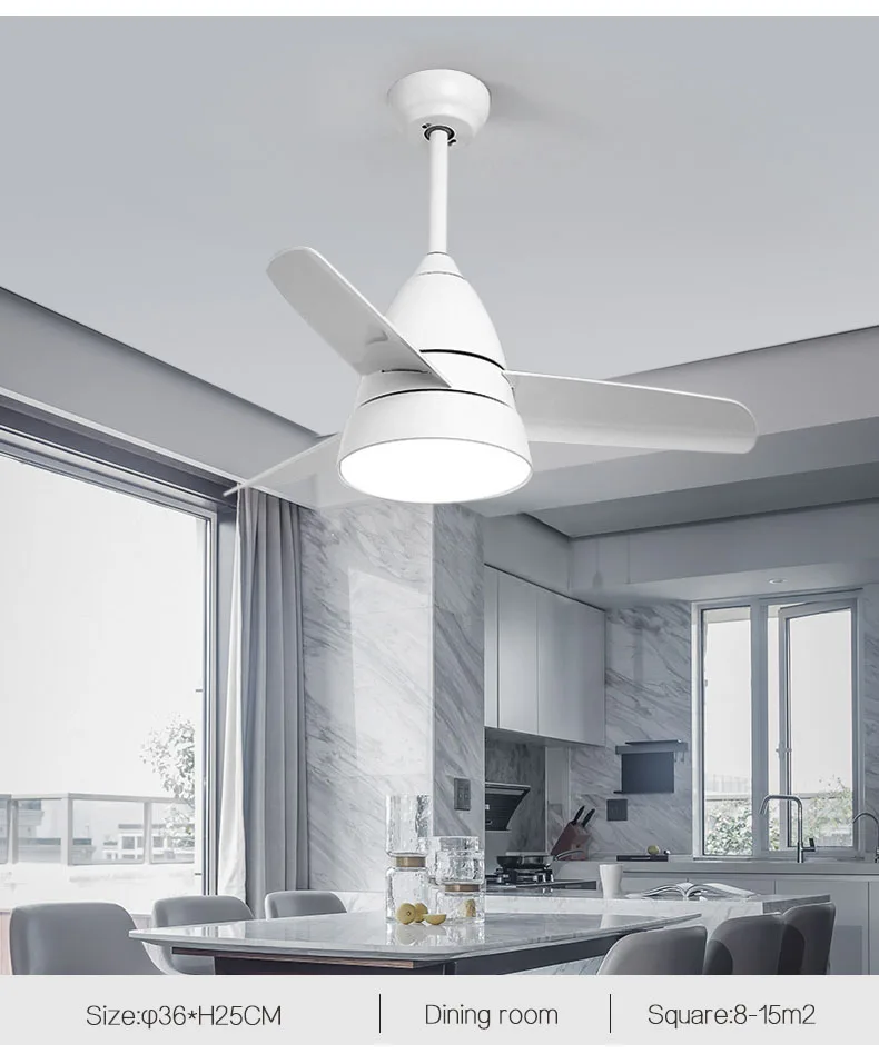 Светодиодный потолочный вентилятор лампа освещение Дистанционное управление для гостиной столовой спальни детской комнаты