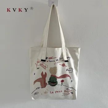 

2020 Women Canvas Shoulder Bag Korean Version Girls Student Large Cotton Cloth Fabric Tote Shopper Bag Eco Foldable Shopping Bag