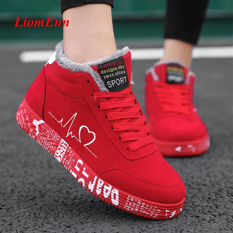 Women Shoes Winter Sneakers Snow-Ankle-Boots Canvas Sport Running Big-Size 35-44 Fur