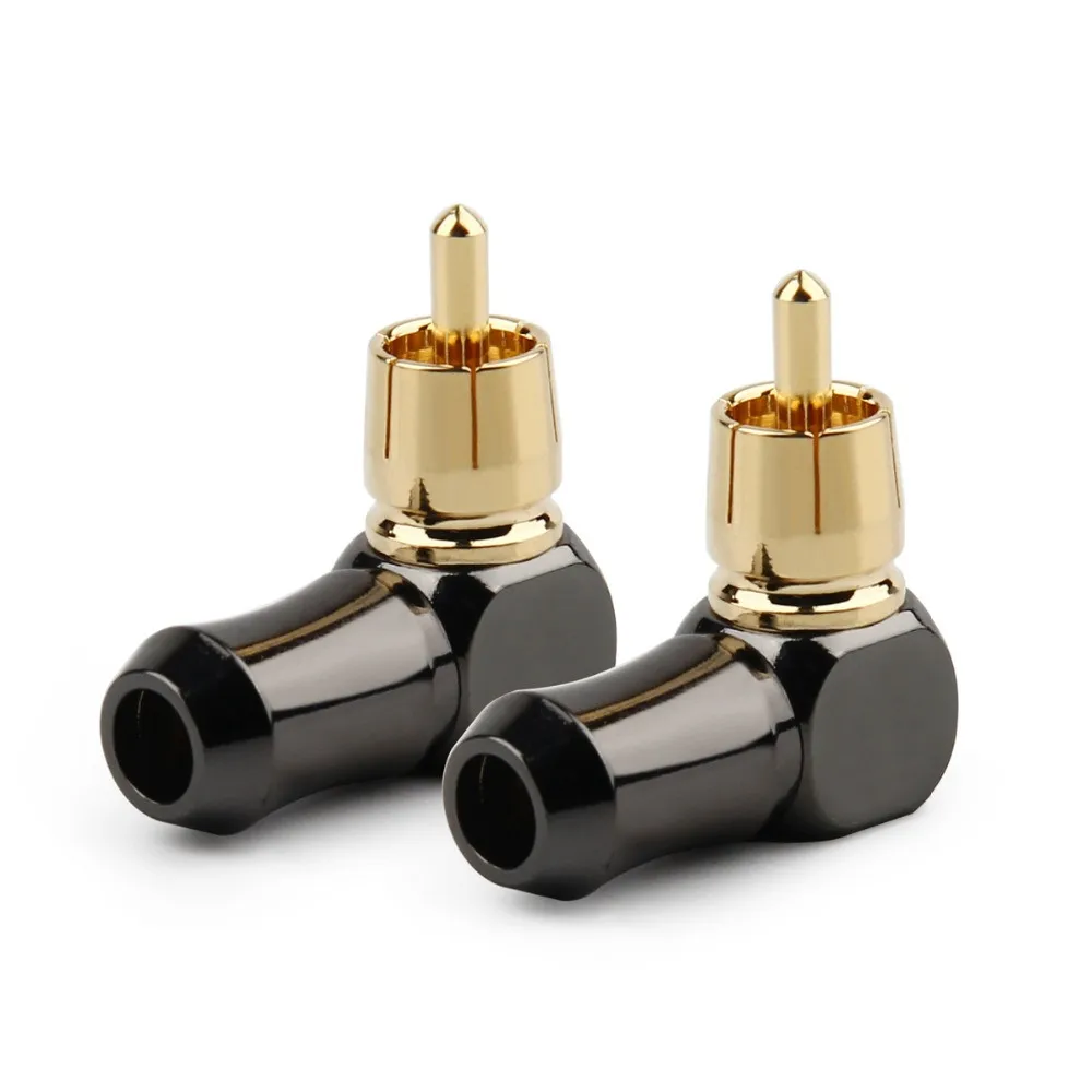 RCA Connectors 90 Degree Angle L Type Male Plug Speakon Socket Gold