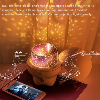 

Cute Pet Bluetooth Speaker With Romantic Night Light LED Starry Sky Projection Lamp with 6 Colorful Lights for Children Kids