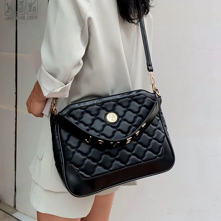 

Textured Bag Women's 2019 New Style Fashion INS Bag with Chain Korean-style Versatile Crossbody Bag Big Bag