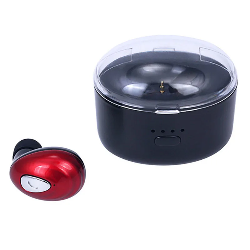 Red Мини Bluetooth V4.1 настоящие беспроводные наушники вкладыши Спортивная гарнитура наушник с микрофоном зарядное устройство чехол для Iphone samsung - Цвет: Red