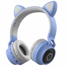 Bluetooth 5,0 беспроводная гарнитура с милым котом Hifi музыкальные стерео басовые наушники светодиодный светильник для мобильных телефонов для девочек и дочек гарнитура для ПК