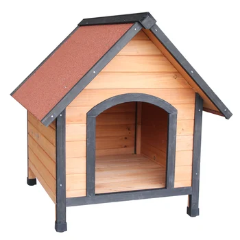 

Wooden Pet Dog House Wood Room In/Outdoor Raised Roof Balcony Bed Shelter Waterproof Dog Kennel For Small Dogs