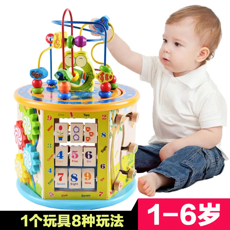 

Large Size Baby Bead-stringing Toy Multi-functional Bead-stringing Toy Beaded Bracelet Treasure Chest Children 1-2-4-Year-Old Ed
